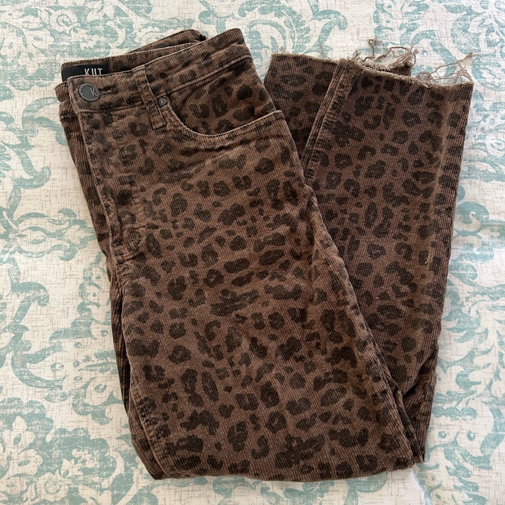 Kut from the Kloth Brown Leopard Corduroy Pants